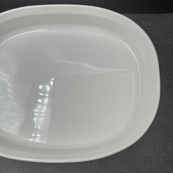 Vtg Corning Ware Oval Casserole F-4-B 2.5L French White Brown Ombre Ribbed - Picture 6 of 16
